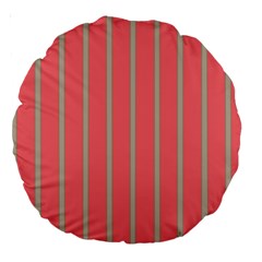 Line Red Grey Vertical Large 18  Premium Round Cushions by Mariart