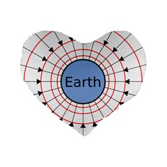 Magnetik Earth s Gravitational Line Triangle Standard 16  Premium Flano Heart Shape Cushions