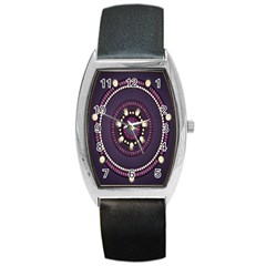 Mandalarium Hires Hand Eye Purple Barrel Style Metal Watch