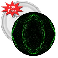 Green Foam Waves Polygon Animation Kaleida Motion 3  Buttons (100 Pack)  by Mariart