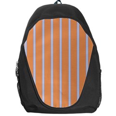 Rayures Bleu Orange Backpack Bag by Mariart
