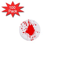 Red Blood Splatter 1  Mini Buttons (100 Pack) 