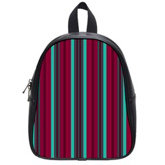 Red Blue Line Vertical School Bag (small) by Mariart