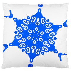 Snowflake Art Blue Cool Polka Dots Large Cushion Case (two Sides) by Mariart