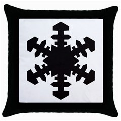 Snowflakes Black Throw Pillow Case (black) by Mariart