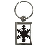 Snowflakes Black Key Chains (Rectangle)  Front