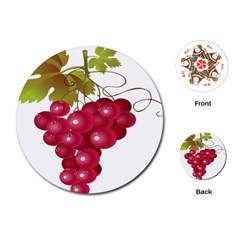 Red Fruit Grape Playing Cards (round)  by Mariart