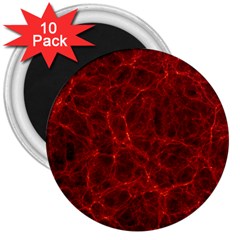 Simulation Red Water Waves Light 3  Magnets (10 Pack) 