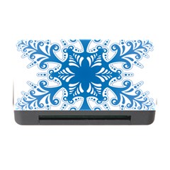 Snowflakes Blue Flower Memory Card Reader With Cf