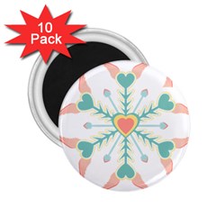 Snowflakes Heart Love Valentine Angle Pink Blue Sexy 2 25  Magnets (10 Pack) 