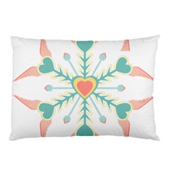Snowflakes Heart Love Valentine Angle Pink Blue Sexy Pillow Case (two Sides) by Mariart