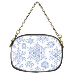 Snowflakes Blue White Cool Chain Purses (one Side) 