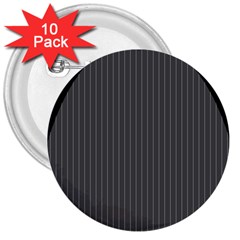 Space Line Grey Black 3  Buttons (10 Pack)  by Mariart