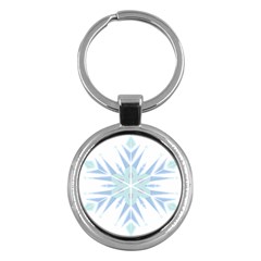Snowflakes Star Blue Triangle Key Chains (round) 