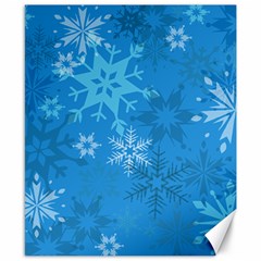 Snowflakes Cool Blue Star Canvas 8  X 10  by Mariart