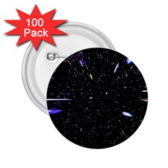 Space Warp Speed Hyperspace Through Starfield Nebula Space Star Hole Galaxy 2 25  Buttons (100 Pack) 
