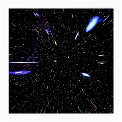Space Warp Speed Hyperspace Through Starfield Nebula Space Star Hole Galaxy Medium Glasses Cloth (2-side) by Mariart