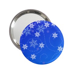 Winter Blue Snowflakes Rain Cool 2 25  Handbag Mirrors by Mariart