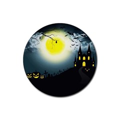 Halloween Landscape Rubber Coaster (round)  by ValentinaDesign