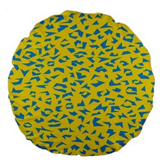 Blue Yellow Space Galaxy Large 18  Premium Flano Round Cushions