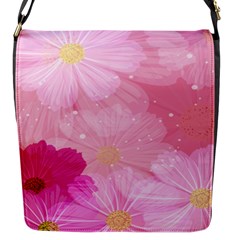 Cosmos Flower Floral Sunflower Star Pink Frame Flap Messenger Bag (s) by Mariart