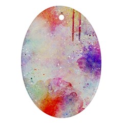 Watercolor Galaxy Purple Pattern Oval Ornament (two Sides) by paulaoliveiradesign