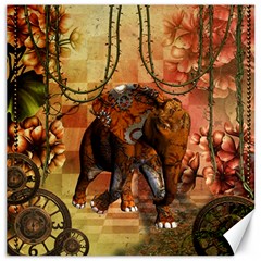 Steampunk, Steampunk Elephant With Clocks And Gears Canvas 20  X 20   by FantasyWorld7
