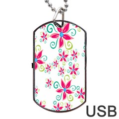 Flower Beauty Sexy Rainbow Sunflower Pink Green Blue Dog Tag Usb Flash (one Side) by Mariart