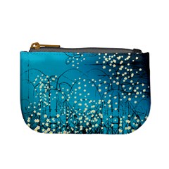 Flower Back Leaf River Blue Star Mini Coin Purses by Mariart