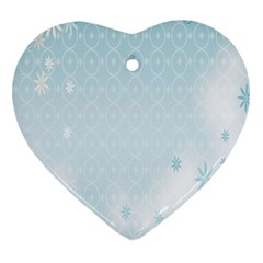 Flower Blue Polka Plaid Sexy Star Love Heart Ornament (heart)