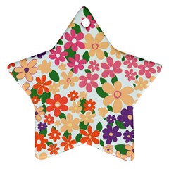 Flower Floral Rainbow Rose Ornament (star) by Mariart