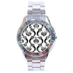 Flower Floral Black Sexy Star Black Stainless Steel Analogue Watch