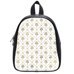 Flower Leaf Gold School Bag (small) by Mariart