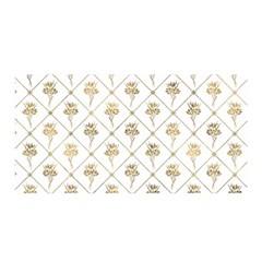 Flower Leaf Gold Satin Wrap by Mariart