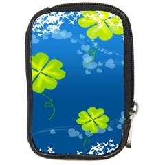 Flower Shamrock Green Blue Sexy Compact Camera Cases by Mariart