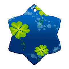 Flower Shamrock Green Blue Sexy Ornament (snowflake) by Mariart