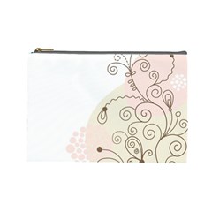 Flower Simple Pink Cosmetic Bag (large)  by Mariart