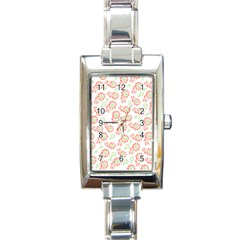 Flower Rose Red Green Sunflower Star Rectangle Italian Charm Watch by Mariart