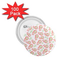 Flower Rose Red Green Sunflower Star 1 75  Buttons (100 Pack)  by Mariart