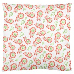 Flower Rose Red Green Sunflower Star Large Cushion Case (two Sides) by Mariart