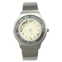 Flower Star Floral Green Camuflage Leaf Frame Stainless Steel Watch by Mariart
