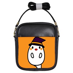 Halloween Ghost Orange Girls Sling Bags