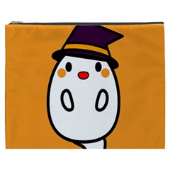 Halloween Ghost Orange Cosmetic Bag (xxxl) 