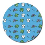 Frog Ghost Rain Flower Green Animals Round Mousepads Front