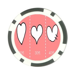 Love Heart Valentine Pink White Sexy Poker Chip Card Guard (10 Pack) by Mariart