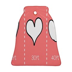 Love Heart Valentine Pink White Sexy Bell Ornament (two Sides)