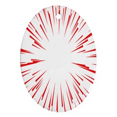 Line Red Sun Arrow Oval Ornament (two Sides) by Mariart