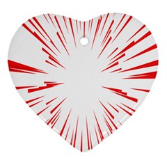 Line Red Sun Arrow Heart Ornament (two Sides)