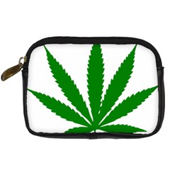 Marijuana Weed Drugs Neon Cannabis Green Leaf Sign Digital Camera Cases