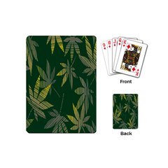 Marijuana Cannabis Rainbow Love Green Yellow Leaf Playing Cards (mini) 
